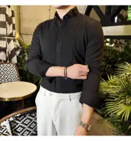 Slim-fit Men's Wedding Dress Banquet Performance Shirt - Image 14