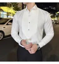 Slim-fit Men's Wedding Dress Banquet Performance Shirt - Image 10