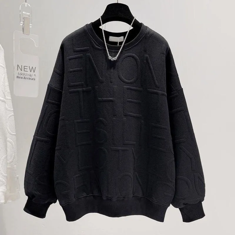 2753ac9a-9b7e-4515-b4e9-e715c590567f_trans-20251030-140427.webp Men's And Women's Three-dimensional Letters Trendy Round-neck Non-hoodie Thin Loose Long Sleeve Top - Image 1