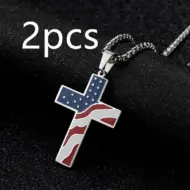 Flag Cross Necklace - Image 3